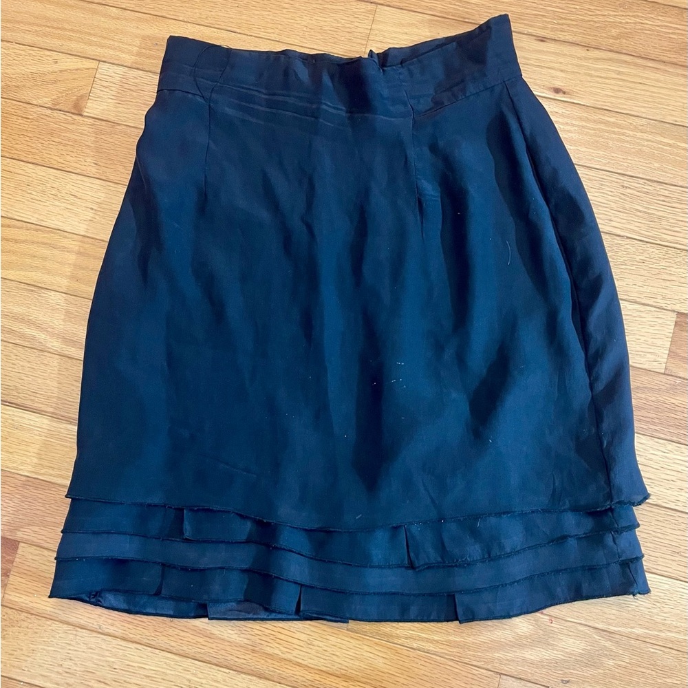 Sugarlips Silk Black Tiered Skater Skirt
